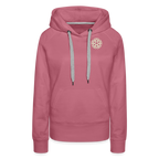 Design Hoodie „Seid lieb zueinander“ für Damen aus Bio-Baumwolle, Farbe: rosa – Dankfabrik.