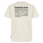 Design T-Shirt „Dankbarkeit“ für Herren aus Bio-Baumwolle, Farbe: weiß – Dankfabrik.