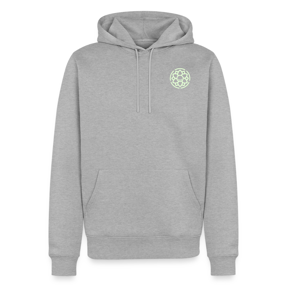 Design-Hoodie „Eat. Sleep. Thank. Repeat.“ für Herren aus Bio-Baumwolle, Farbe: grau - Dankfabrik.