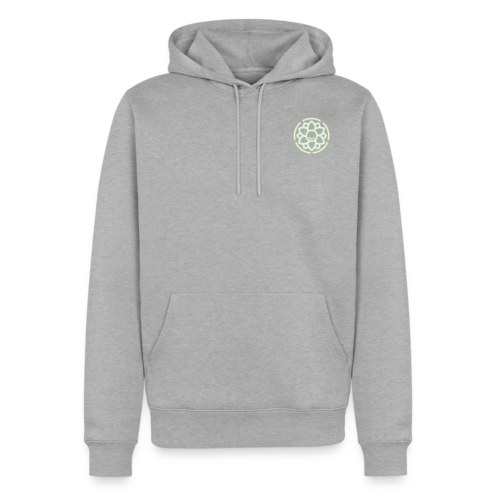 Design Hoodie „Ich danke, also bin ich“ für Herren aus Bio-Baumwolle, Farbe: grau – Dankfabrik.