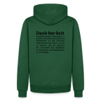 Design-Hoodie „Dankbarkeit“ für Herren aus Bio-Baumwolle, Farbe: grün – Dankfabrik.