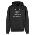 Hoodie „Seid lieb zueinander“ | Herren * - Anthrazit meliert