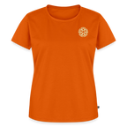 Design T-Shirt „Eat. Sleep. Thank. Repeat.“ für Damen aus Bio-Baumwolle, Farbe: orange - Dankfabrik.