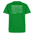 Design T-Shirt „Dankbarkeit“ für Herren aus Bio-Baumwolle, Farbe: grün – Dankfabrik.