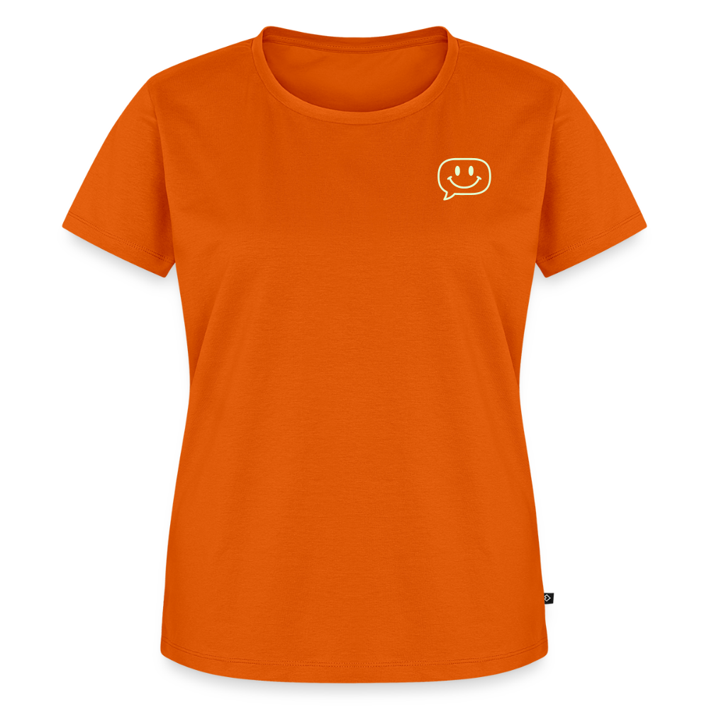 Design T-Shirt „Seid lieb zueinander“ für Damen aus Bio-Baumwolle, Farbe: orange - Dankfabrik.