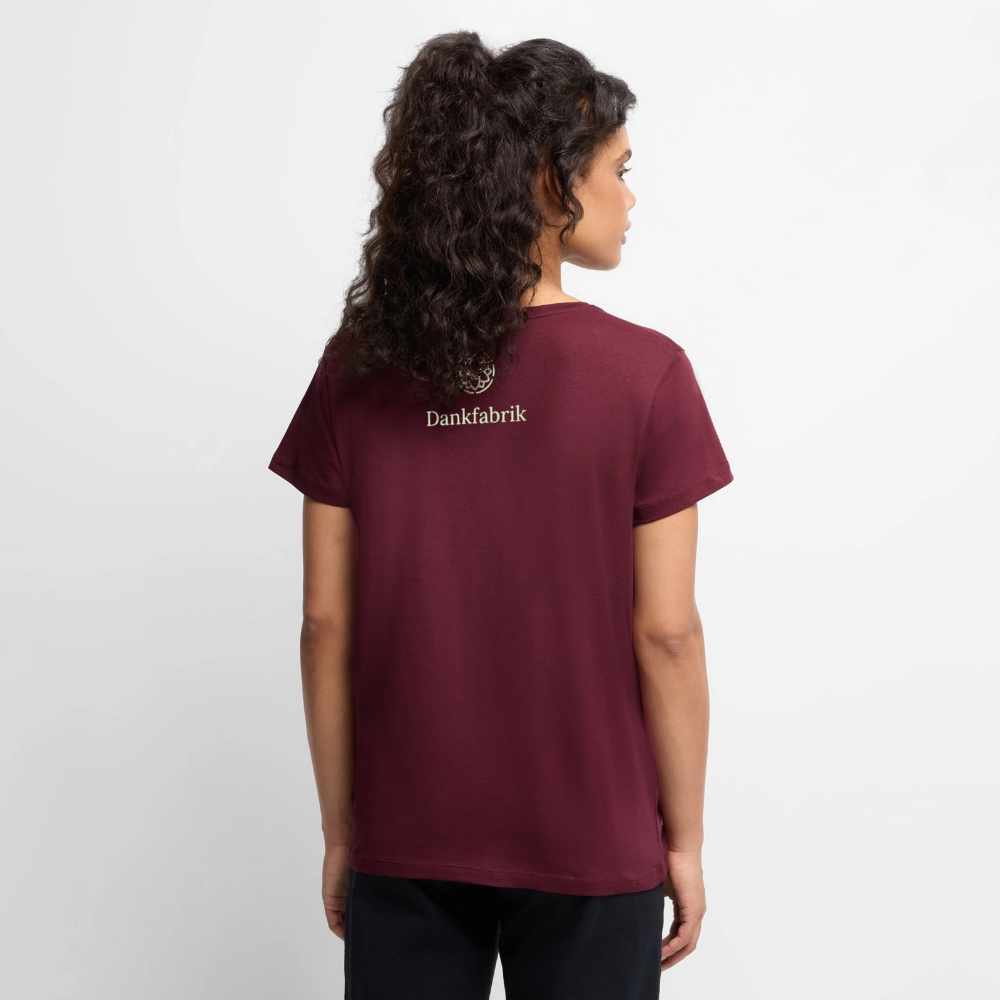 T-Shirt „Seid lieb zueinander“ | Damen * - Burgunderrot