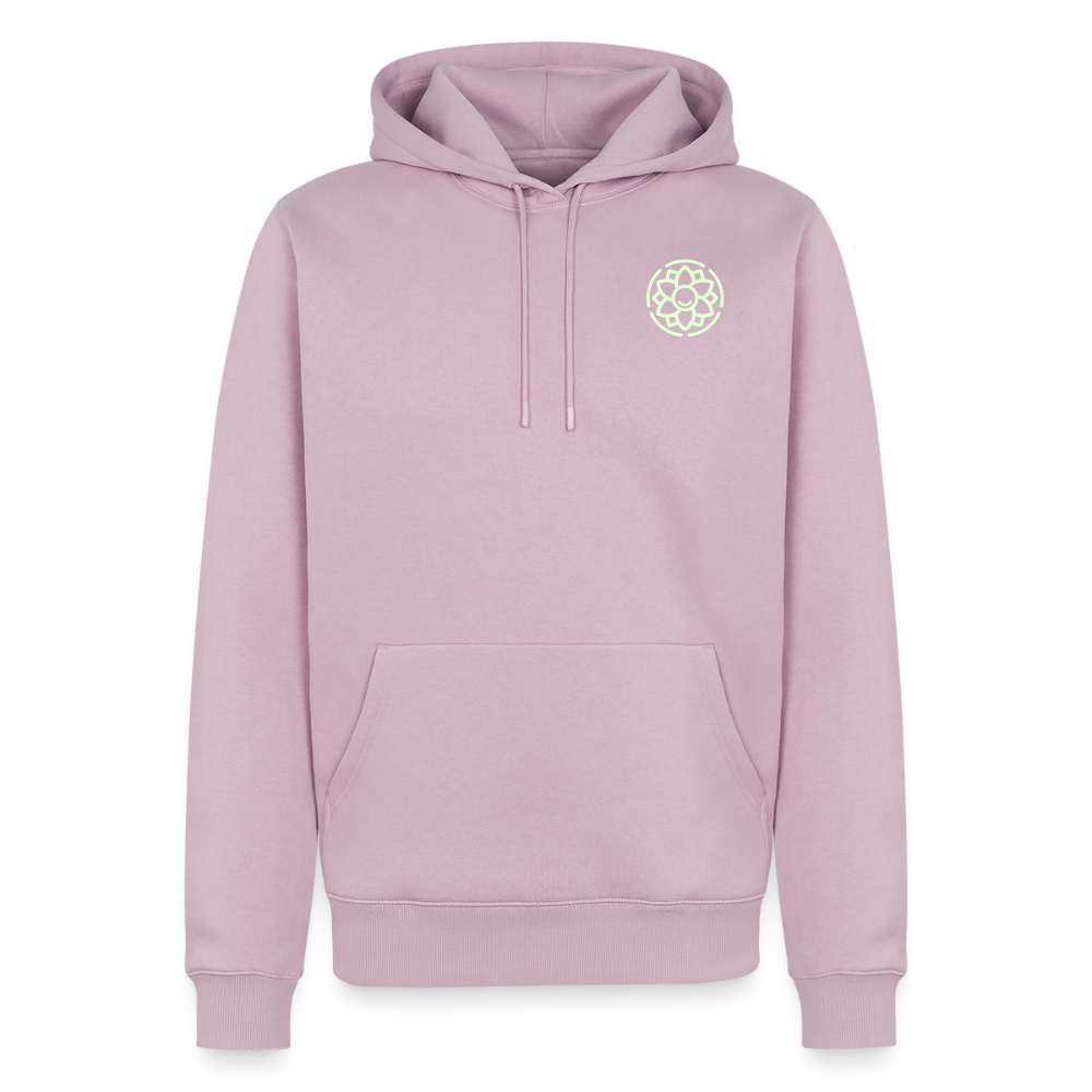 Design-Hoodie „Eat. Sleep. Thank. Repeat.“ für Herren aus Bio-Baumwolle, Farbe: rosa - Dankfabrik.