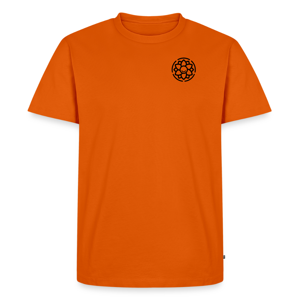 Design T-Shirt „Dankbarkeit“ für Herren aus Bio-Baumwolle, Farbe: orange – Dankfabrik.