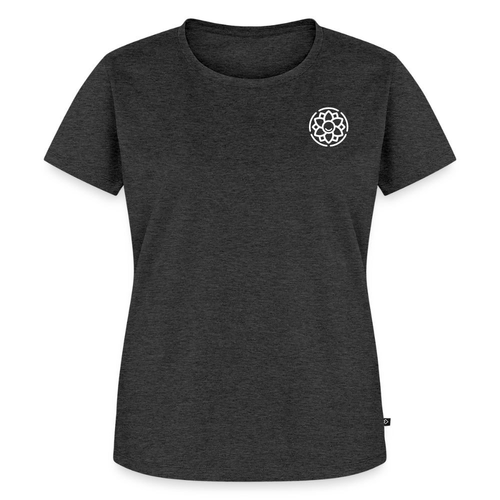 Design T-Shirt „Dankbarkeit“ für Damen aus Bio-Baumwolle, Farbe: anthrazit – Dankfabrik.