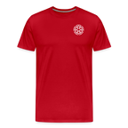 Design T-Shirt „Dankbarkeit“ für Herren aus Bio-Baumwolle, Farbe: rot – Dankfabrik.