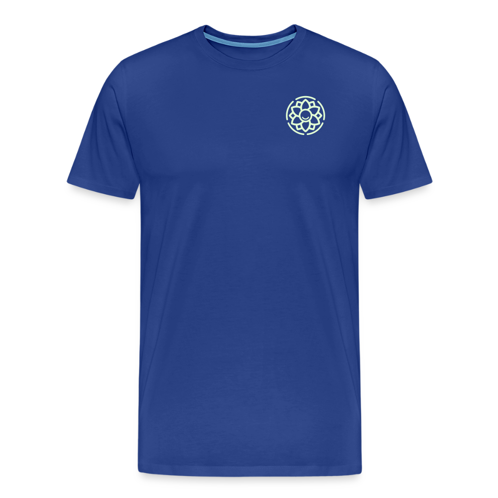 Design T-Shirt „Seid lieb zueinander“ für Herren aus Bio-Baumwolle, Farbe: blau – Dankfabrik.