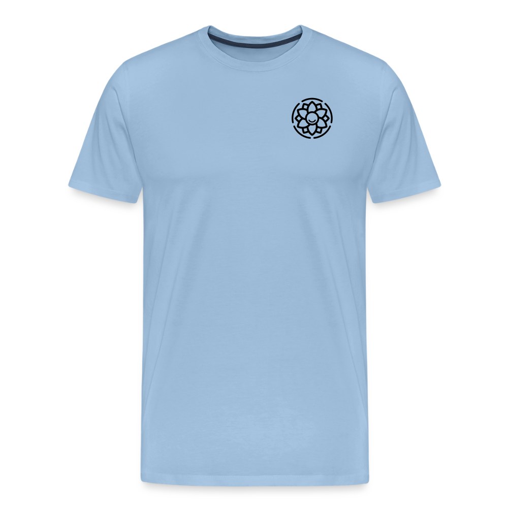 Design T-Shirt „Dankbarkeit“ für Herren aus Bio-Baumwolle, Farbe: hellblau – Dankfabrik.