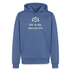 Hoodie „Ich danke, also bin ich.“ | Herren * - Taubenblau