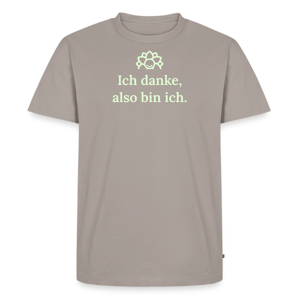 T-Shirt „Ich danke, also bin ich." | Herren * - Taupe
