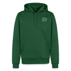 Design Hoodie „Seid lieb zueinander“ für Herren aus Bio-Baumwolle, Farbe: grün – Dankfabrik.