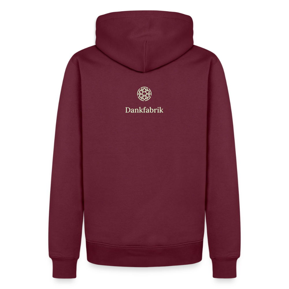 Hoodie „Ich danke, also bin ich.“ | Herren * - Burgunderrot