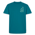 T-Shirt „Eat. Sleep. Thank. Repeat.“ | Herren * - Petrol