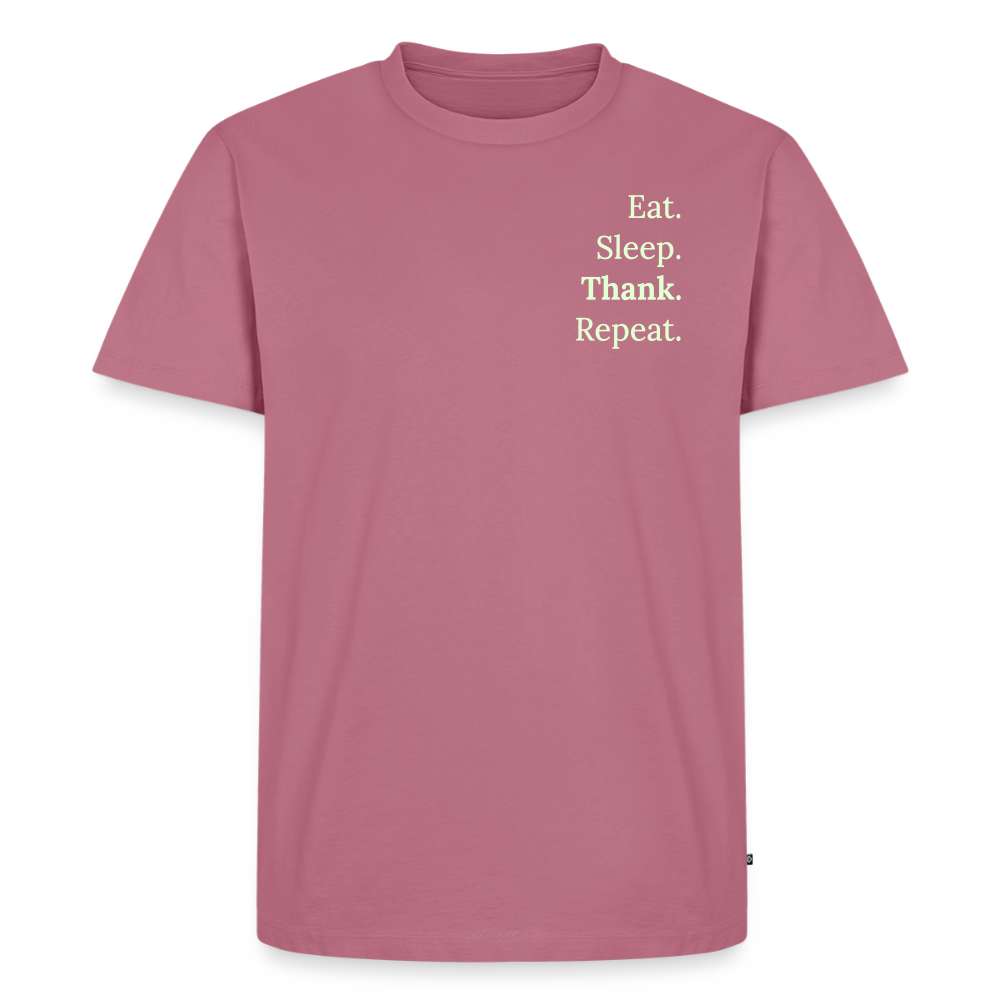 T-Shirt „Eat. Sleep. Thank. Repeat.“ | Herren * - Mauve