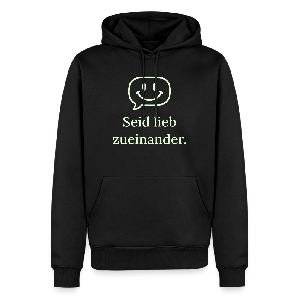 Hoodie „Seid lieb zueinander“ | Herren * - Schwarz