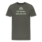Design T-Shirt „Ich danke, also bin ich“ für Herren aus Bio-Baumwolle, leuchtende Farbe: grau – Dankfabrik.