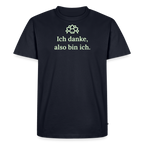 Design T-Shirt „Ich danke, also bin ich“ für Herren aus Bio-Baumwolle, leuchtende Farbe: navy-blau – Dankfabrik.