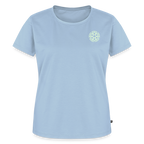 Design T-Shirt „Eat. Sleep. Thank. Repeat.“ für Damen aus Bio-Baumwolle, Farbe: hellblau - Dankfabrik.