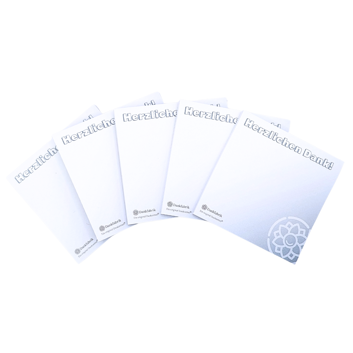 5er-Set Dankzettel® Haftnotizen – Der Team-Vorrat (blau)