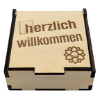 5er-Set „Herzlich Wilkommen" Holzboxen für hanuta® – Der Willkommens-Vorrat