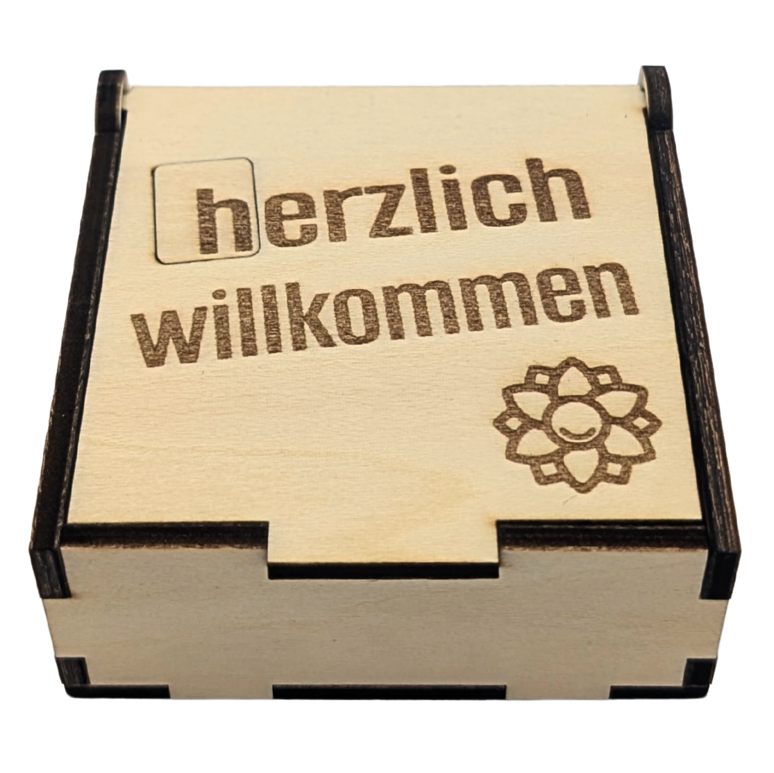 5er-Set „Herzlich Wilkommen" Holzboxen für hanuta® – Der Willkommens-Vorrat