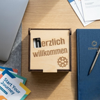 5er-Set „Herzlich Wilkommen" Holzboxen für hanuta® – Der Willkommens-Vorrat