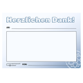 Großer Dankzettel eisblau von der Dankfabrik. Made in Germany.