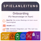 Kartenspiel Onboarding Die Betriebsanleitung von Dankfabrik. Für Teamführung, Weiterentwicklung & Wertschätzung. Made in Germany. Onboarding & Kennlernen.