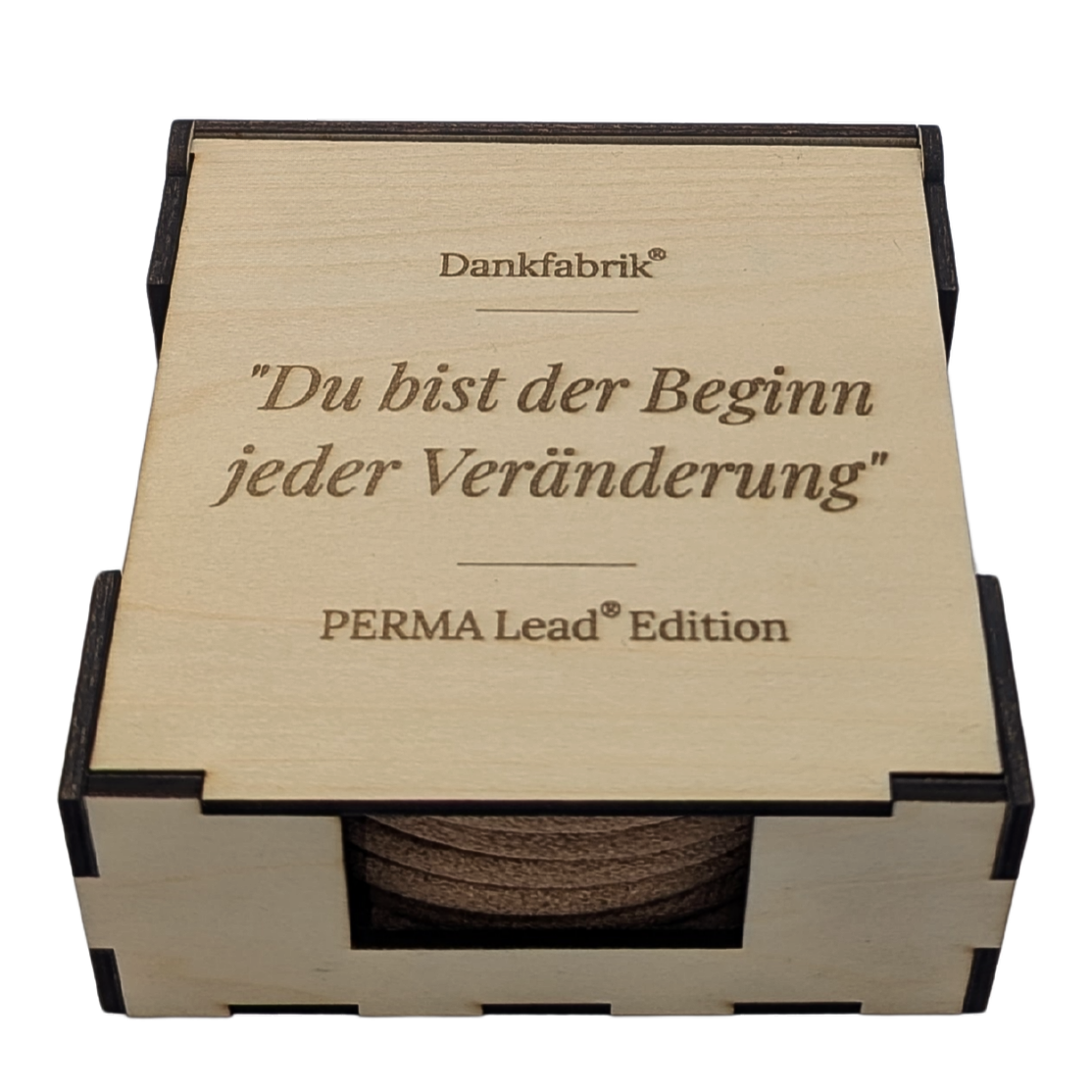 6er-Set Korkuntersetzer – „PERMA Lead® Edition"