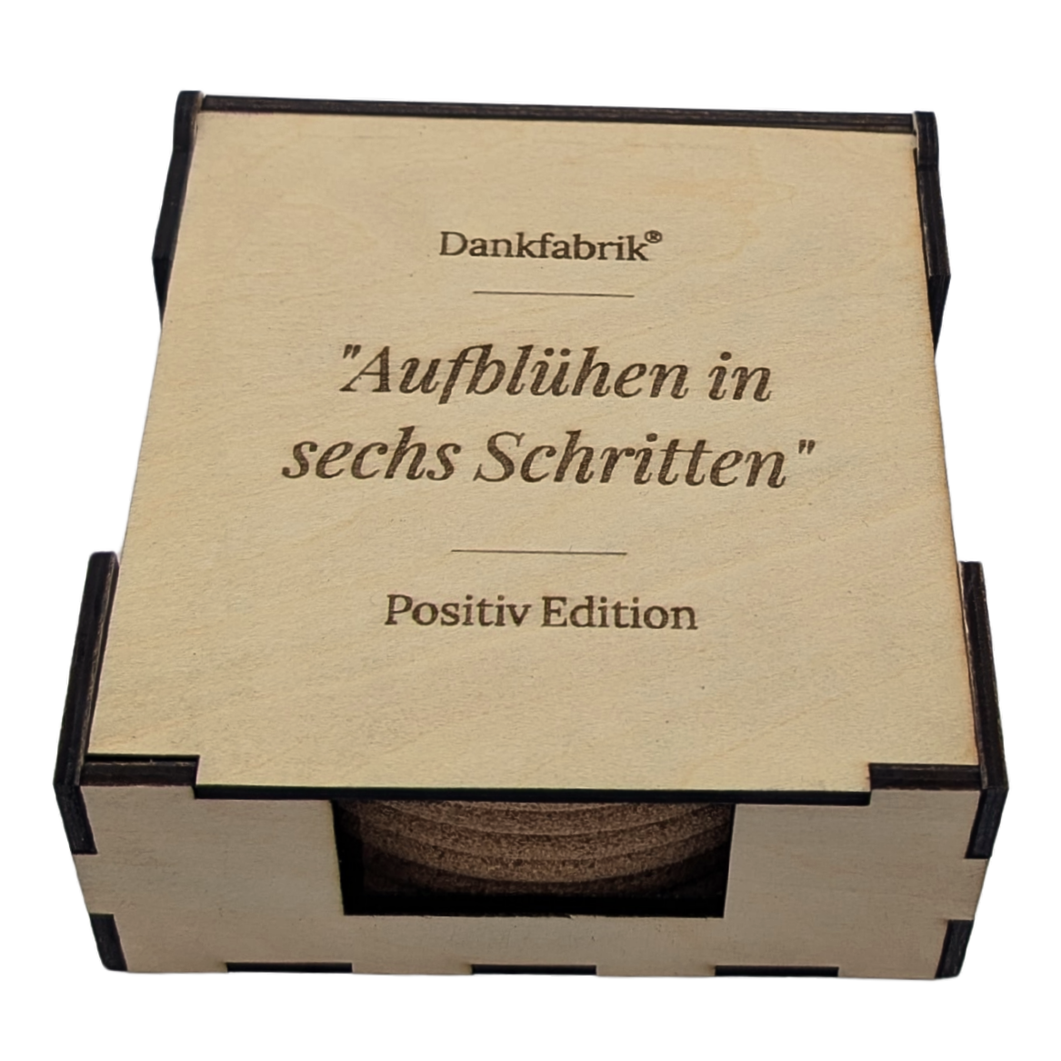 6er-Set Korkuntersetzer – „Positiv Edition"