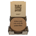 6er-Set Korkuntersetzer – „Positiv Edition"