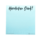 Kleiner Dankzettel aus hochwertigem Papier für Teams, Kollegen und Büros um Wertschätzung auszudrücken.