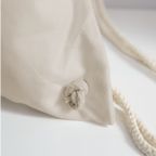 Turnbeutel „Dankbarkeit“ in beige aus Bio-Baumwolle. Nachhaltiger Stoffbeutel als treuer Alltagsbegleiter.